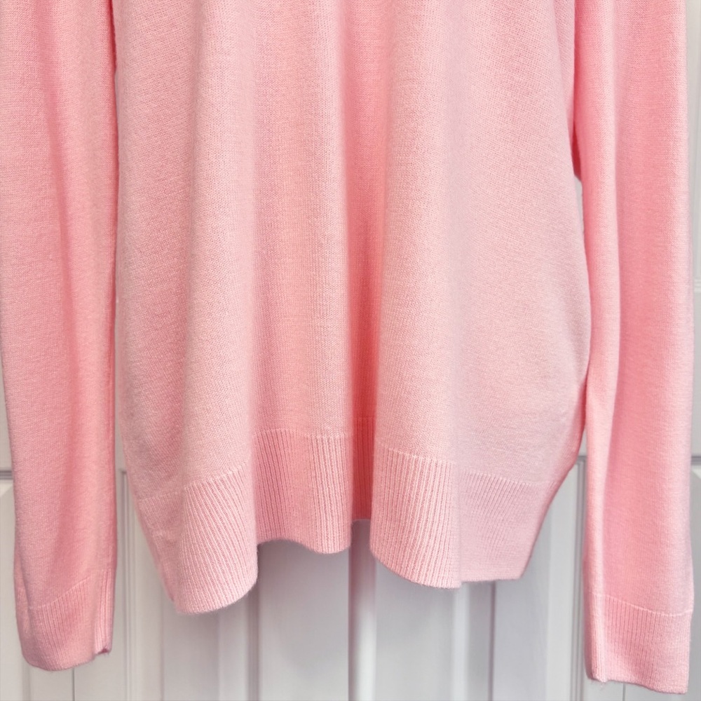 NWT Basic Editions Light Pink Soft Luxury Yarn V-… - image 9